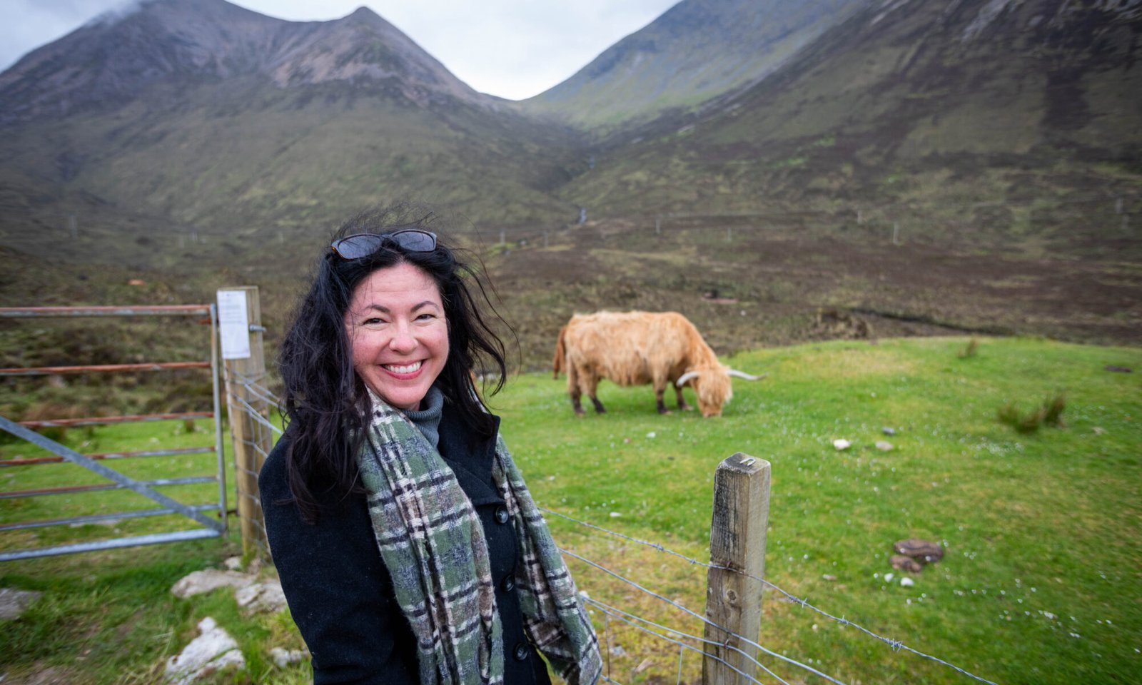 Adriane and a highland cow